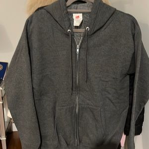 Dark grey zip up hoodie